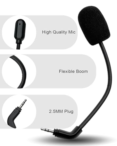 Replacement Microphone for Turtle Beach Recon 500 Gaming Headsets Noise Cancelling Crystal Clear Voice Boom Mic for Switch PS5 PS4 Mac PC Computer, 2.5 mm Jack