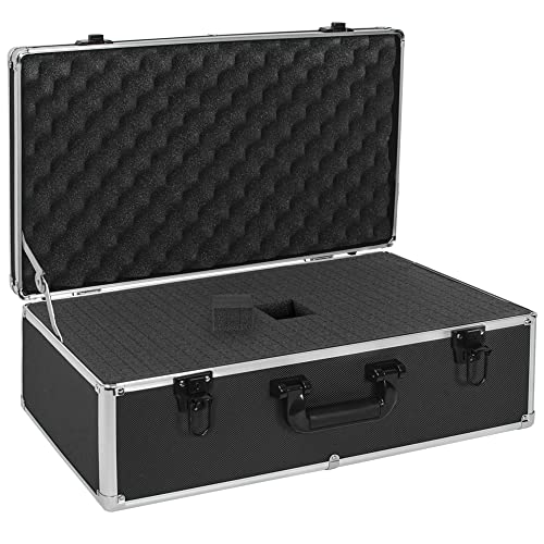 22 Inch Hard Carrying Case | Ideal for Wireless Mic System Storage & Camera Gear Transportation with Customizable Pre-Diced DIY Foam, Black - size: Inner：21.6''X 11.6''X 7.6''