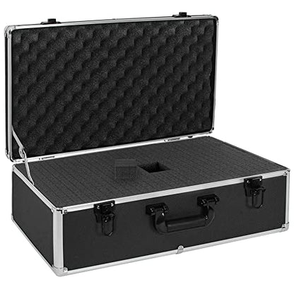 22 Inch Hard Carrying Case | Ideal for Wireless Mic System Storage & Camera Gear Transportation with Customizable Pre-Diced DIY Foam, Black - size: Inner：21.6''X 11.6''X 7.6''