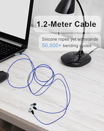 Earphone Replacement Cable 3.5mm MMCX Earbuds Cable, 3.94FT, Blue | for Shure SE215 SE315 SE425 SE535 SE846 Earphones, Plug and Play