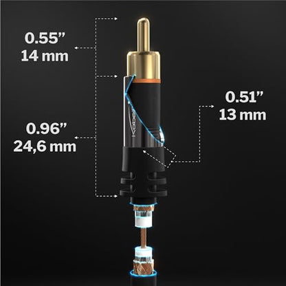 KabelDirekt – RCA/Phono Y Cable – 1×2 – 3ft | Coax, male/male plugs, analog/digital, adapter for subs/amps/Hi-Fis/home theater/receivers, black - size: 3 feet, style: 1-Pack