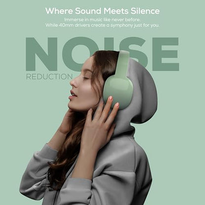 Gabba Goods Wireless Over Ear Bluetooth Headphones with Microphone - Wireless Headset -Noise Reduction - Bluetooth, Wired,Built in Micro SD for Travel, Home, Work TV,PC,Gaming,Cellphone (Mint) - color: Mint