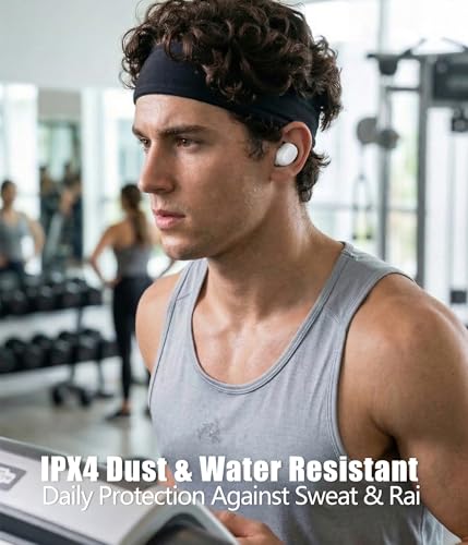 Wireless Earbuds, Bluetooth 5.3 Headphones with Semi-Transparent Case, 30H Playback LED Power Display, IP54 Waterproof in-Ear Ear buds Built in Mics, Clear Calls Earphones for Sports Workout, White - color: White