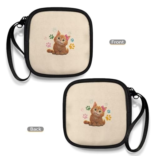 Rectangle Shaped Portable Protection Earphone Case Lightweight Universal Carrying Bag Wired/Bluetooth Headset Box Storage Pouch(Cat) - color: Cat