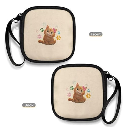 Rectangle Shaped Portable Protection Earphone Case Lightweight Universal Carrying Bag Wired/Bluetooth Headset Box Storage Pouch(Cat) - color: Cat