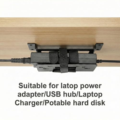 Metal Desk Mount Compatible with Laptop Power Adapter