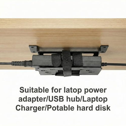 Metal Desk Mount Compatible with Laptop Power Adapter