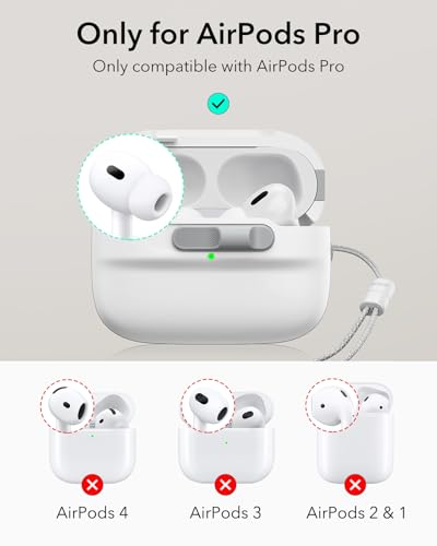 ESR for AirPods Pro 2 Case (2023/2022/2019), Compatible with MagSafe, White | Compatible with Airpods Pro (USB-C/Lightning Cable), Magnetic Lid, Full Drop Protection Cover with Lanyard - color: White, size: Airpods Pro 2&1 Case