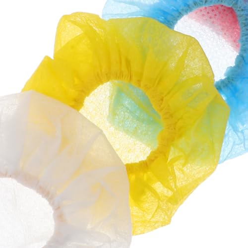 ABOOFAN 100pcs Disposable Microphone Covers Bulk, Non-woven Fabric Mic Shield Rubber Band, Versatile and Practical Microphone Caps for Live Performances and Recording Studios