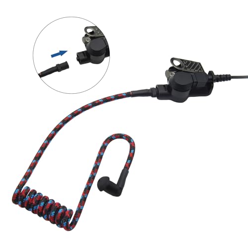 WODASEN Replacement Braided Nylon Fiber Acoustic Coil Tube Moisture Resistant Waterproof Color for Radio Earpiece (Red-Blue-Black-2) - color: Red-Blue-Black-2