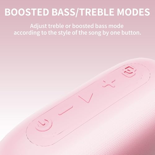 Waterproof Shower Bluetooth Speaker, Durable & Portable with Clear Sound, Ideal for Shower, Pool, Beach & Kayaking, BT 5.3 –Pink - color: Pink