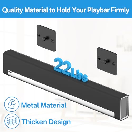 notiela Upgrade Wall Mount for Sonos Playbar Mount Bracket Easy to Install Fit for Sonos Playbar Wall Mount Under TV Mounting Bracket for Space Saving - style: Standard Mount for Sonos Playbar