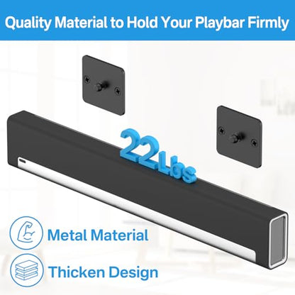 notiela Upgrade Wall Mount for Sonos Playbar Mount Bracket Easy to Install Fit for Sonos Playbar Wall Mount Under TV Mounting Bracket for Space Saving - style: Standard Mount for Sonos Playbar
