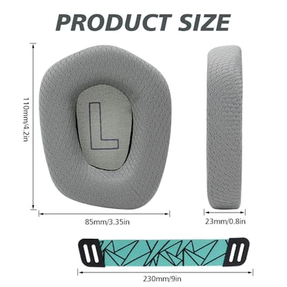 Earpads Replacement for Logitech G733 G535 G335 Lightspeed Wireless Gaming Headset, Ear Pads Cushions with Comfort Noise Isolation Foam (Gray) - color: Gray