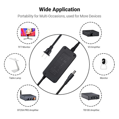 Fosi Audio 48V 5A Power Adapter Supply for Home Audio Bluetooth Stereo Receiver Amplifier Mini Hi-Fi Class D Integrated Amp