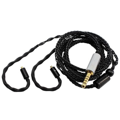 Youkamoo MMCX IEM Cable 4.4mm Balanced Silver Plated Copper Earphone Upgrade Cord Compatible with Shure SE215 SE425 UE900 Moondrop Aria Tin T2 T3 BGVP 2m 6.5ft Black - color: Black