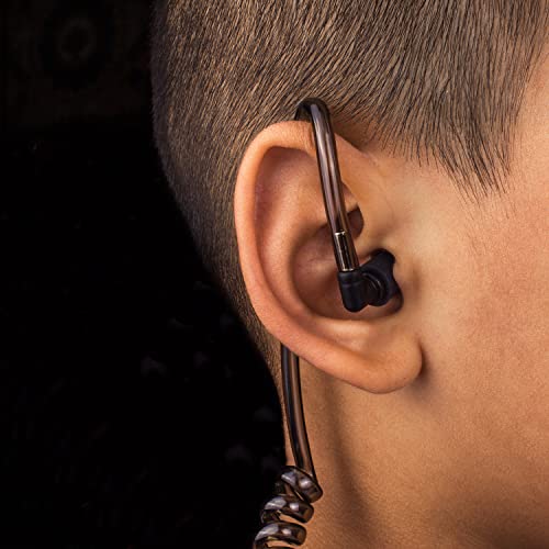 Acoustic Tube Earpiece with Mic for Motorola Walkie Talkies, Surveillance Headset and PTT Compatible with Motorola 2 Way Radios BPR40/CP/CLS/DTR/PR/RDU/RMU Series (Black) - color: Earset-Black1
