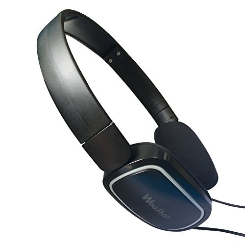 Woostar On Ear Headphones with Mic, Corded Headphones Wired Headsets with Microphone for Cell Phone, Tablet, PC, Laptop, MP3 / MP4 (Black)