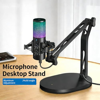 Flexible Boom Arm Stand for 5 / 8inch and 3 / 8inch Adapters Featuring Aluminum Construction and Cable Management Holder Auditory Microphone Stand