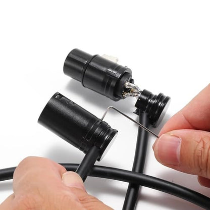 Low Profile XLR Splitter Cable, Right Angle Balanced XLR Splitter Cord, Dual Female to Male 3 Pin Patch Y Cable Speaker Cable（1.6FT