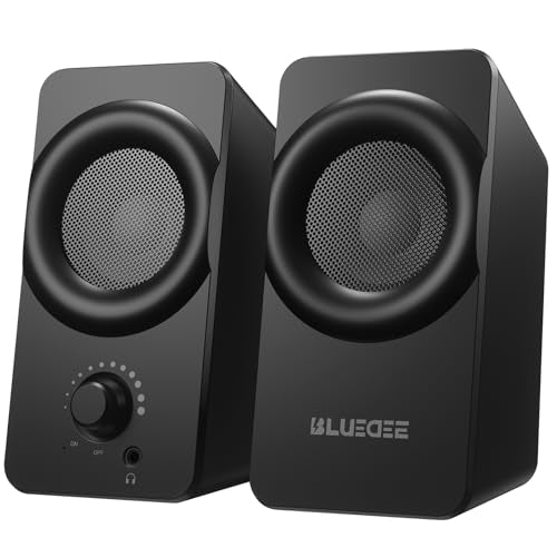 Bluedee Computer Speakers for Desktop PC, Dual Driver PC Speakers with RGB - color: Black