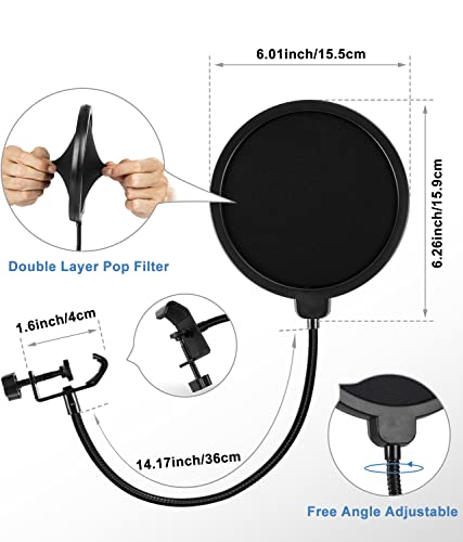 BILIONE Versatile Desktop Microphone Stand, Mic Stand Kit for Desk - size: Round Base