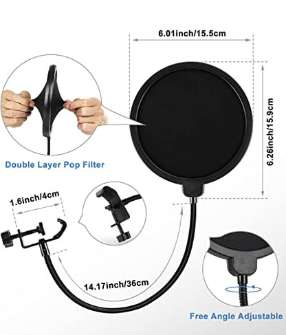 BILIONE Versatile Desktop Microphone Stand, Mic Stand Kit for Desk - size: Round Base