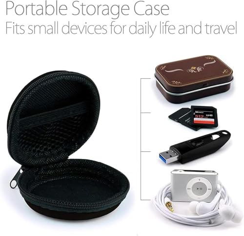 Earphone Case MAS CARNEY Headphone Earbud Hard Protective Carrying Case Bag - color: Blue, style: Round