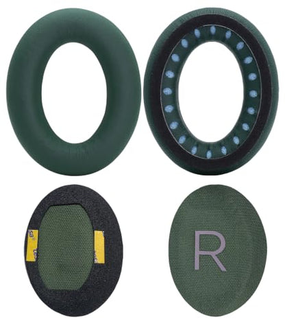 Replacement earpads Compatible with Bose QuietComfort 45 Headphones | Military green/high-density sound-isolating soft ear pads, protein leather material - color: military green