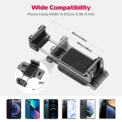 ULANZI Phone Tripod Mount 2 Cold Shoes & Arca Port | HP004 Metal 360° Smartphone Tripod Adapter for iPhone, Cell Phone Tripods Grip Stand Holder for Desktop Video Live Vlog