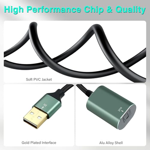 Duttek USB to Optical Audio Adapter, Unidirectional USB A to SPDIF TOSLINK Digital Audio Converter, USB Sound Card for PS4/PS5/PC/Laptop/TV, Compatible with Windows/Mac, No Driver Required, 7.87inch - style: usb to optical audio adapter