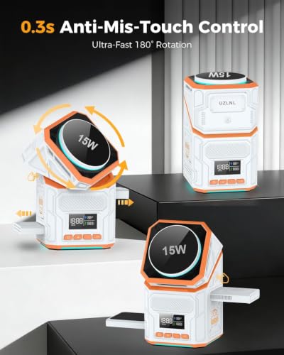 3-in-1 15W Magnetic Wireless Charger with Fan & Clock for iPhone18Pro