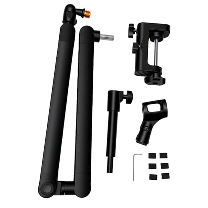 Luocute Microphone Arm Stand, Heavy Duty Adjustable Desk Mount Boom Arm with Anti Slip Clamp and Cable Management, for Recording Gaming Streaming Podcasting Studio
