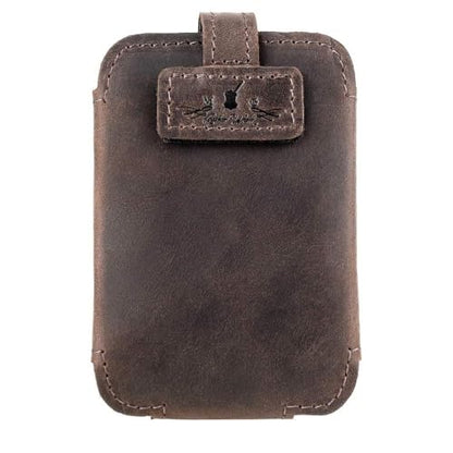 Euphonium Wireless Microphone Clip-On Pouch. Genuine Leather Bodypack Holder w. Secure hook & loop Straps - color: Brown, size: Euphonium