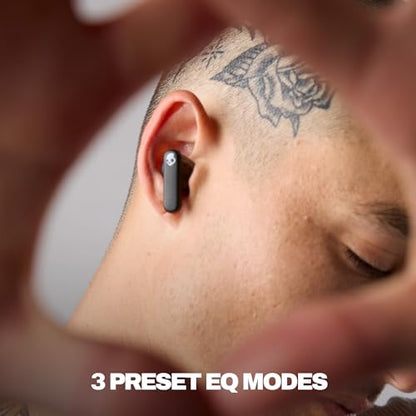 Skullcandy Smokin’ Buds Wireless Noise Isolating Earbuds - Midnight Smoke | In-Ear Fit, Bluetooth, 20 Hours Battery, IPX4 Sweat and Water Resistant, Microphone for iPhone Android, Commuting, Studying - color: Midnight Smoke