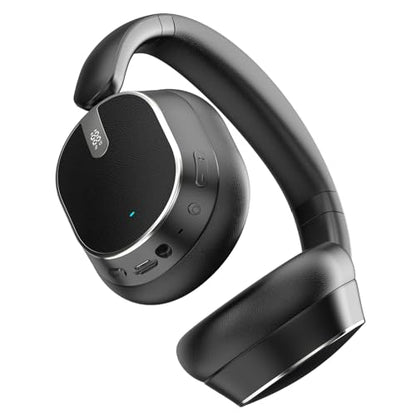 Hybrid Active Noise Cancelling Bluetooth Headphones Wireless Headphones | Over Ear, 120H Playtime, Hi-Res Audio, Deep Bass, Memory Foam Ear Cups for Home Office Travel Foggy Black