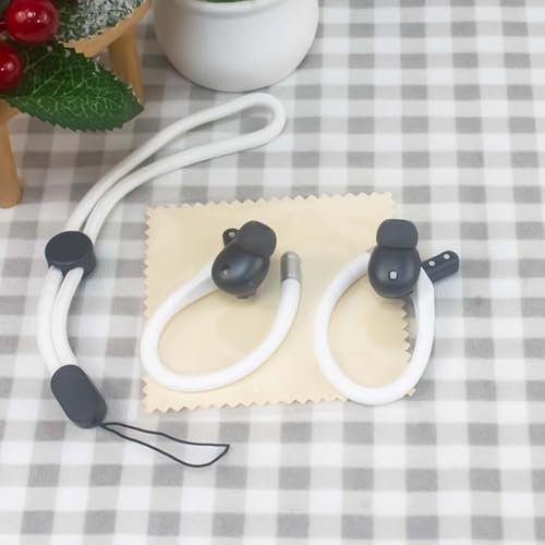 1Pair Silicone Ear Hooks for Buds/Buds 4 Earphone Ear Hook Secures Fit & Antislip Design for Sports and Travel - color: Black