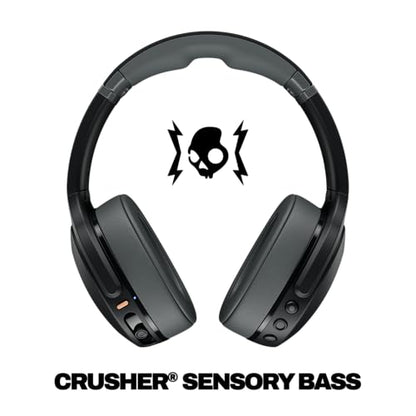 Skullcandy Crusher Evo Wireless Multi-Sensory Bass Headphones - Asphalt | Bluetooth, Noise Isolating Over-Ear Fit, 40 Hours Battery, Microphone, Working Out, Gym, Travel, Studying, Music - color: Asphalt