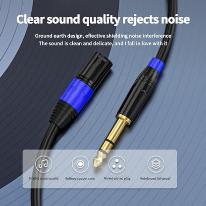 1/4" TRS to XLR 3M Pro Balanced Interconnect Cable,XLR Male to 1/4 Inch (6.35mm) Stereo Balanced Microphone Stereo Audio Converter AdapterCable 2Pack- 10FT - style: XLR Male to 6.35mm-2Pack