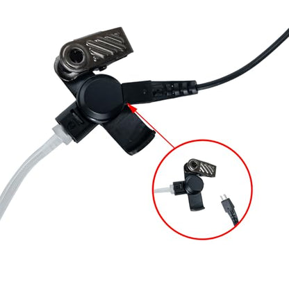 2-Way Radio Earpiece Headset Acoustic Tube with PTT for Walkie Talkie | Compatible with Motorola APX4000 APX6000 APX7000 APX8000 XPR6350 XPR6550 XPR7350 XPR7550 XPR7580 Two Way Radios