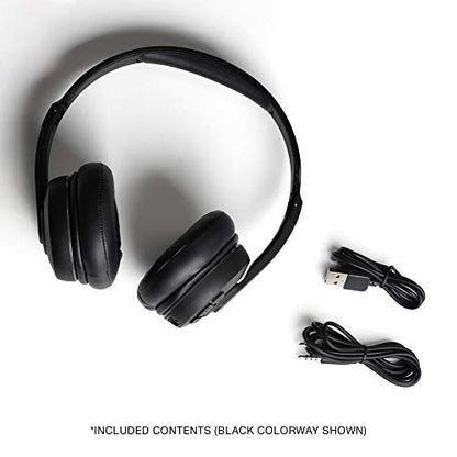 Skullcandy Cassette Wireless On-Ear Bluetooth Headphones - Black | 22 Hours Battery, Foldable Lightweight Design, Backup 3.5mm AUX Cable Included for Wired Connection, Microphone