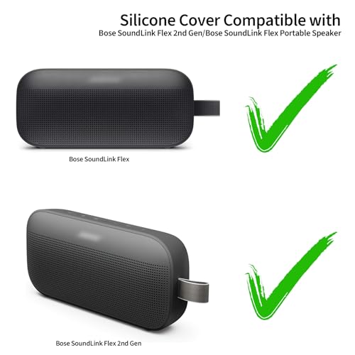 Silicone Cover Compatible with Bose SoundLink Flex 2nd Gen/Bose SoundLink Flex Portable Speaker (Black) - color: Black, size: Silicone Cover