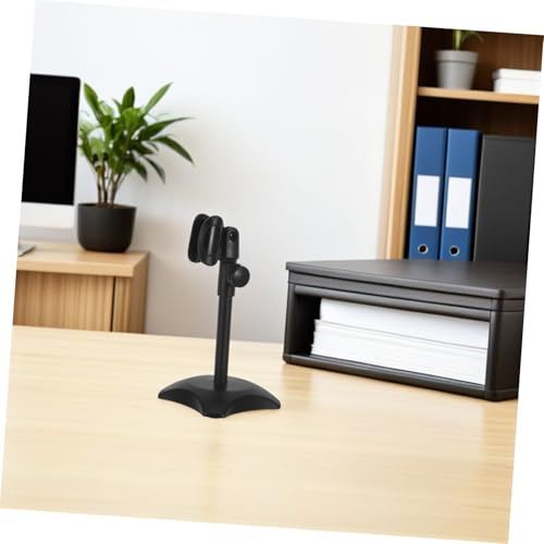 Toddmomy Adjustable Desktop Microphone Stand with Heavy Duty round Base, Compact and Portable Mic Table Stand Compatible with Handheld and Heavyweight Microphones for Podcasts