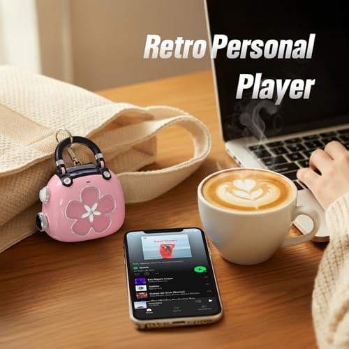 DOSS Candy 2-in-1 Mini Bluetooth Speaker, Loud Audio, Cute Backpack Charm - color: Pink