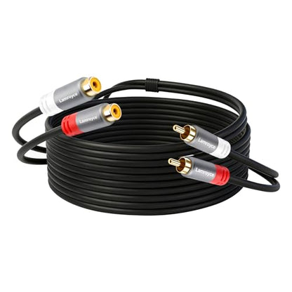 2 RCA Extension Cable 3 Feet, Dual 2RCA Male to 2 RCA Female Stereo Audio Video Subwoofer Car Audio Extender Cable Heavy Duty Connector Adapter for Home Theater, Hi-Fi System, Amplifier, Speaker - style: 3 Feet