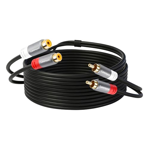 2 RCA Extension Cable 30 Feet, Dual 2RCA Male to 2 RCA Female Stereo Audio Video Subwoofer Car Audio Extender Cable Heavy Duty Connector Adapter for Home Theater, Hi-Fi System, Amplifier, Speaker - style: 30 Feet