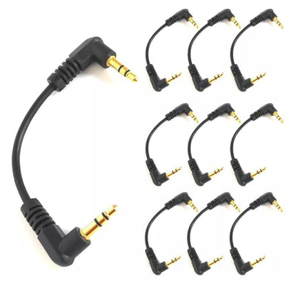 10PCS Short 3.5mm Right Angle Cable, Gold Plated 90 Degree 3.5 Male to Male Audio Stereo Jack Plug Car Aux Audio Cable (10 cm)