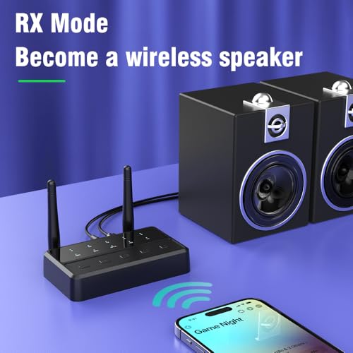 Bluetooth 5.4 Receiver for Home Stereo,Low Latency HD Music Audio Bluetooth Adapter, Suitable for Speakers/Wired Speakers/Home Audio Music Streaming Stereo System, Supports AUX/RCA/USB