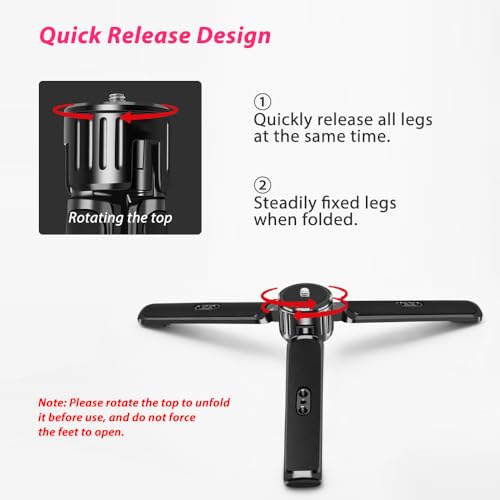 Aluminum Heavy Duty Mini Tripod, Desktop Tabletop Stand Tripod for DSLRs Gimbals, Zhiyun Weebill/Crane/Lab, DJI Ronin S/SC/RS/RSC Series, Osmo Mobile, Gimbal Handle Grip Stabilizer