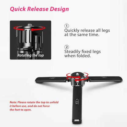 Aluminum Heavy Duty Mini Tripod, Desktop Tabletop Stand Tripod for DSLRs Gimbals, Zhiyun Weebill/Crane/Lab, DJI Ronin S/SC/RS/RSC Series, Osmo Mobile, Gimbal Handle Grip Stabilizer